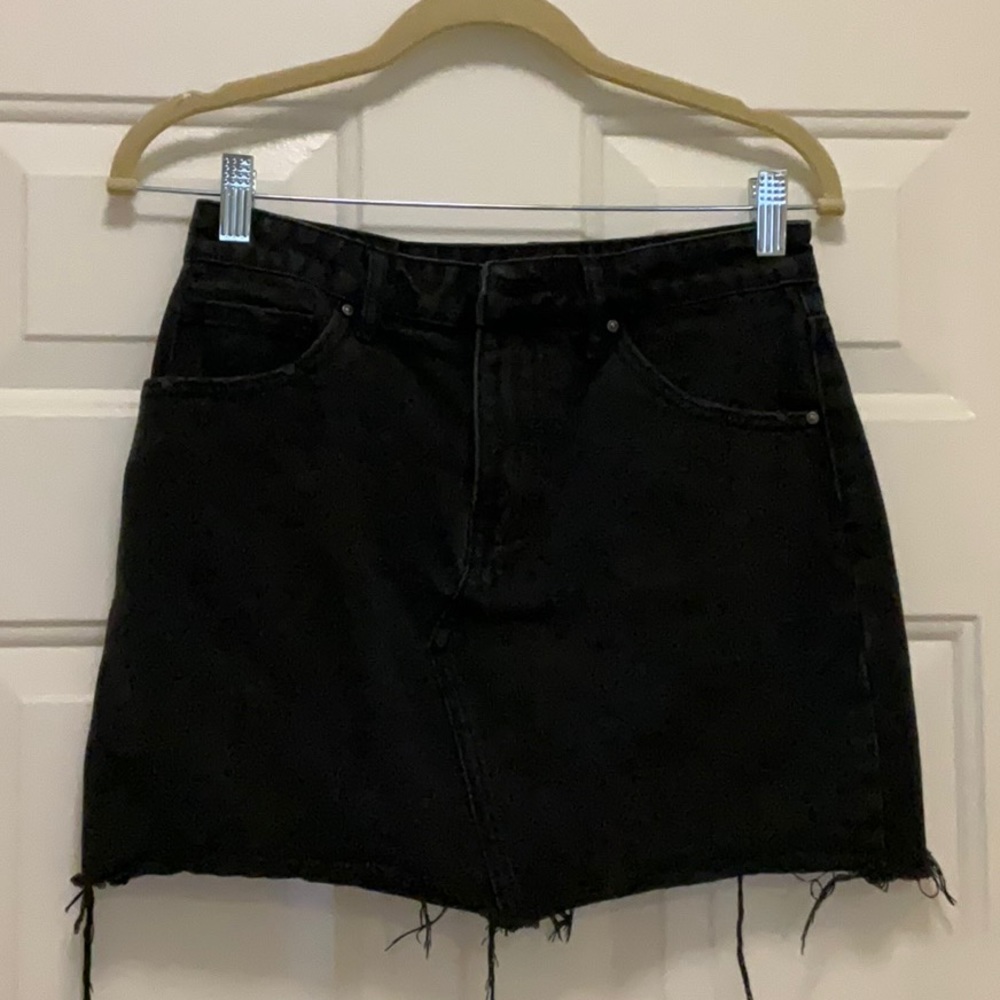 Black Denim Skirt